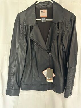 5.11 Tactical Women's Black Leather Moto Jacket